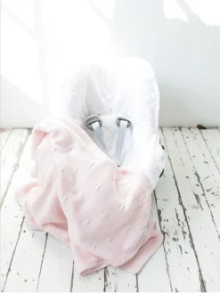 Babyschalenbezug "Little Forest" In Weiß/ Hellrosa