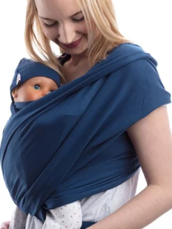 Babytrage "Flexi Newborn" In Dunkelblau -Baby Kleidung schmusewolke babytrage flexi newborn in dunkelblau 3