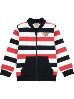 Steiff Sweatjacke In Dunkelblau/ Rot/ Weiß