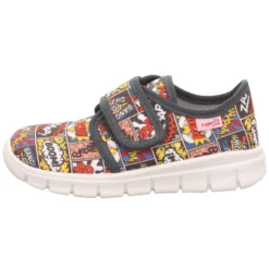 Superfit Geschlossener Hausschuh BOBBY In Grau/Mehrfarbig -Baby Kleidung superfit geschlossener hausschuh bobby in grau mehrfarbig 2