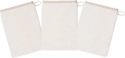 Waschhandschuh 3er Set, Natur, 15 X 20 Cm