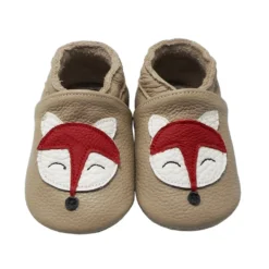 Leder-Krabbelschuhe "Fuchs" In Beige