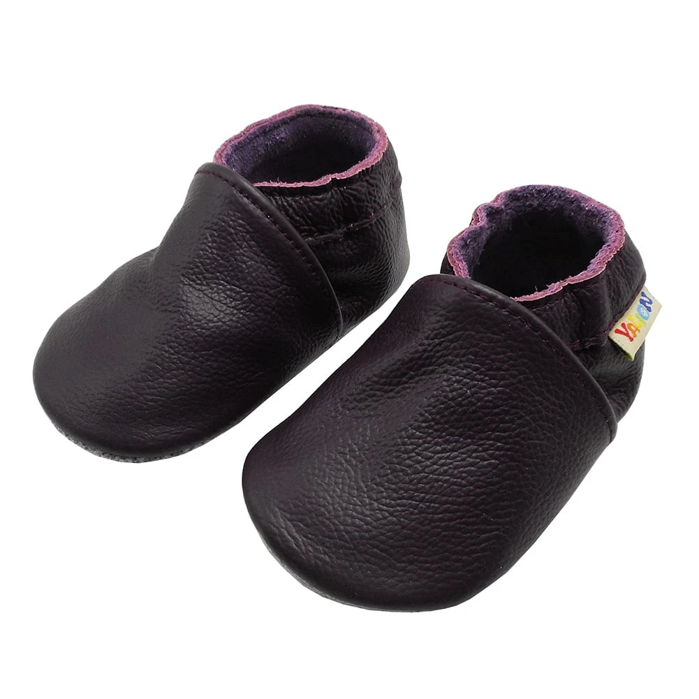 Leder-Krabbelschuhe In Dunkellila 2 Leder-Krabbelschuhe In Dunkellila – Bild 2