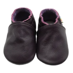 Leder-Krabbelschuhe In Dunkellila