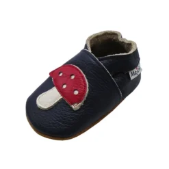 Leder-Krabbelschuhe "Pilz" In Dunkelblau -Baby Kleidung yalion leder krabbelschuhe pilz in dunkelblau 3